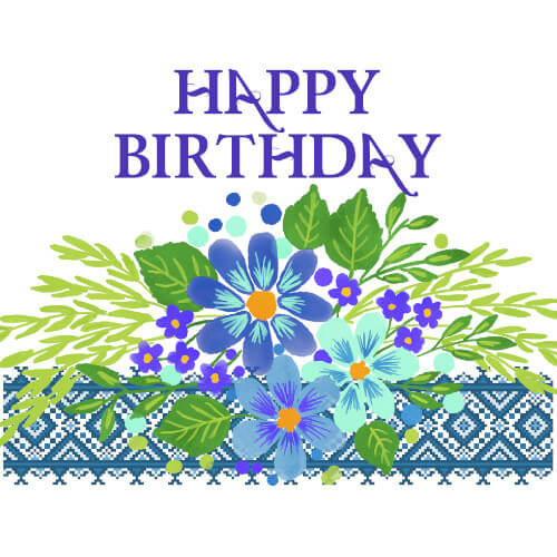 Flower birthday message cards and ecards